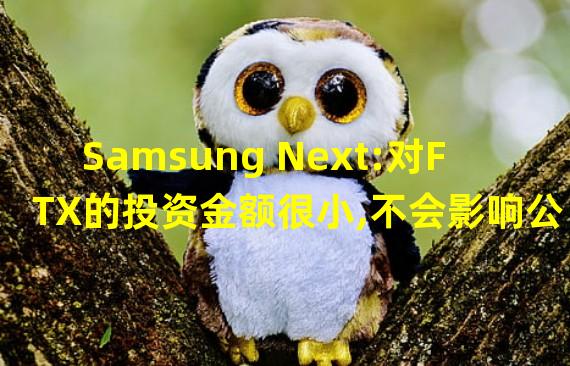 Samsung Next:对FTX的投资金额很小,不会影响公司运营
