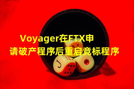 Voyager在FTX申请破产程序后重启竞标程序