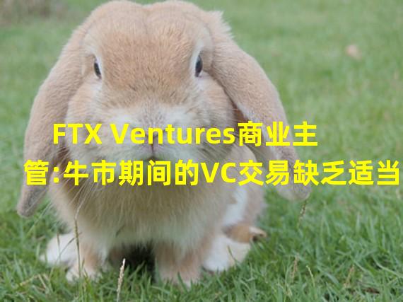 FTX Ventures商业主管:牛市期间的VC交易缺乏适当的尽职调查