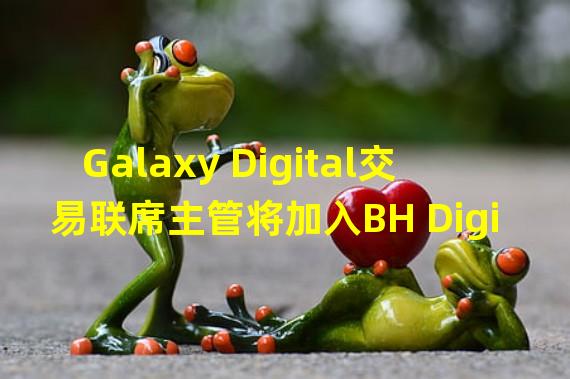 Galaxy Digital交易联席主管将加入BH Digital