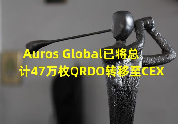 Auros Global已将总计47万枚QRDO转移至CEX