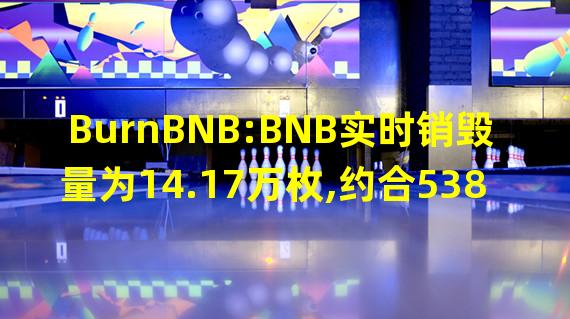 BurnBNB:BNB实时销毁量为14.17万枚,约合5387万美元