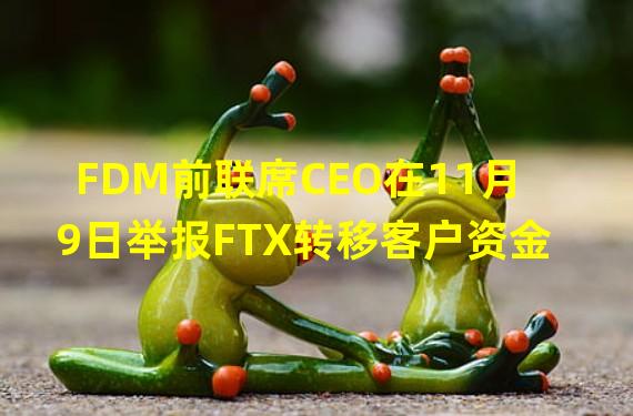 FDM前联席CEO在11月9日举报FTX转移客户资金