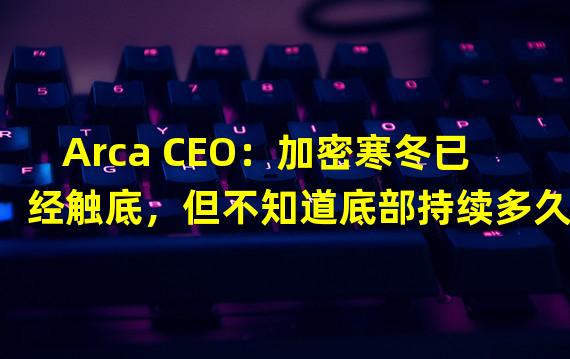 Arca CEO：加密寒冬已经触底，但不知道底部持续多久