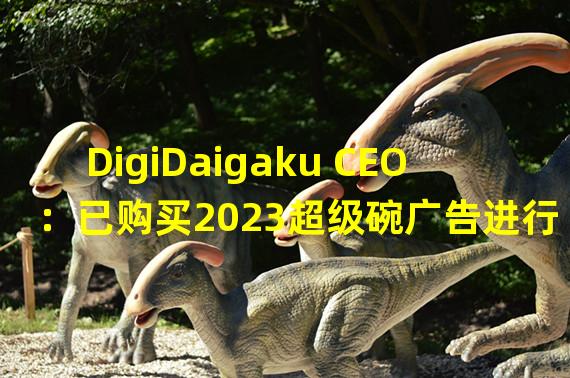 DigiDaigaku CEO：已购买2023超级碗广告进行宣传