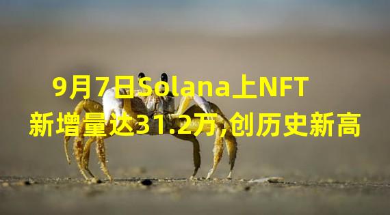 9月7日Solana上NFT新增量达31.2万,创历史新高