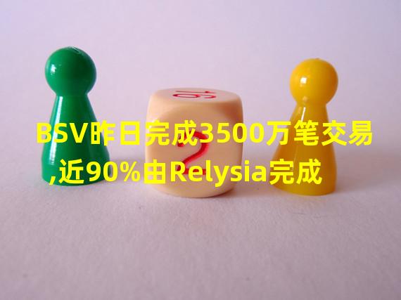 BSV昨日完成3500万笔交易,近90%由Relysia完成