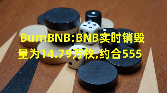 BurnBNB:BNB实时销毁量为14.79万枚,约合5552万美元