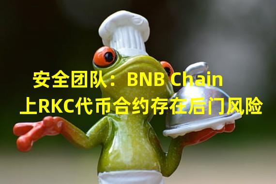 安全团队：BNB Chain上RKC代币合约存在后门风险