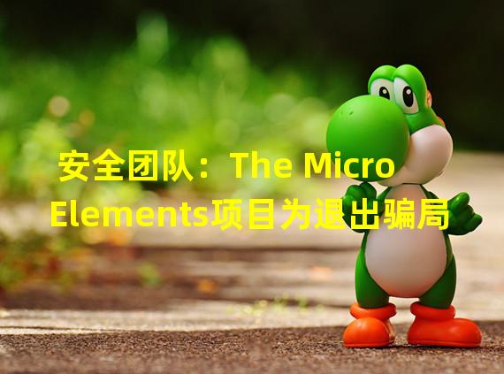 安全团队：The Micro Elements项目为退出骗局，跌幅超过95%