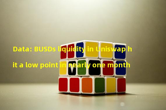 Data: BUSDs liquidity in Uniswap hit a low point in nearly one month