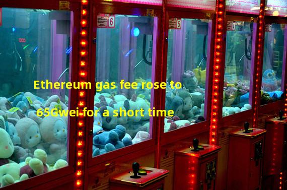 Ethereum gas fee rose to 65Gwei for a short time