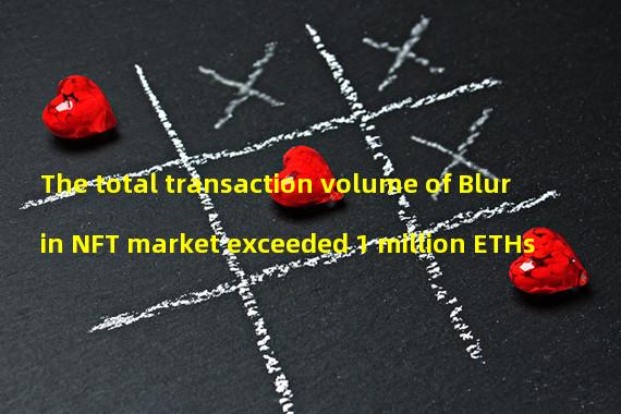 The total transaction volume of Blur in NFT market exceeded 1 million ETHs