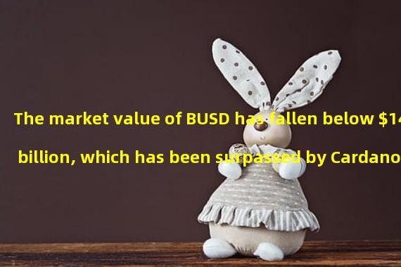 The market value of BUSD has fallen below $14 billion, which has been surpassed by Cardano