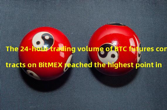 The 24-hour trading volume of BTC futures contracts on BitMEX reached the highest point in nearly three months