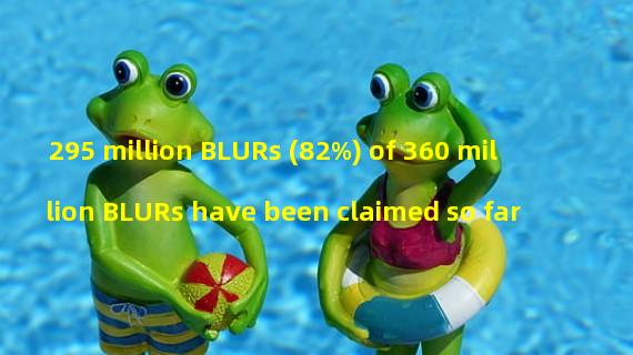 295 million BLURs (82%) of 360 million BLURs have been claimed so far