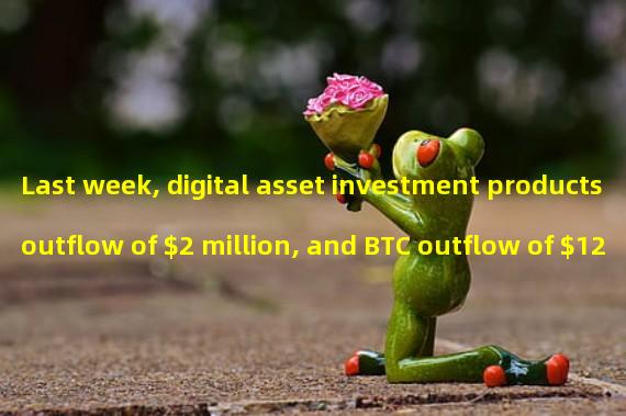 Last week, digital asset investment products outflow of $2 million, and BTC outflow of $12 million