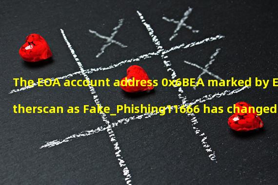 The EOA account address 0x6BEA marked by Etherscan as Fake_Phishing11666 has changed