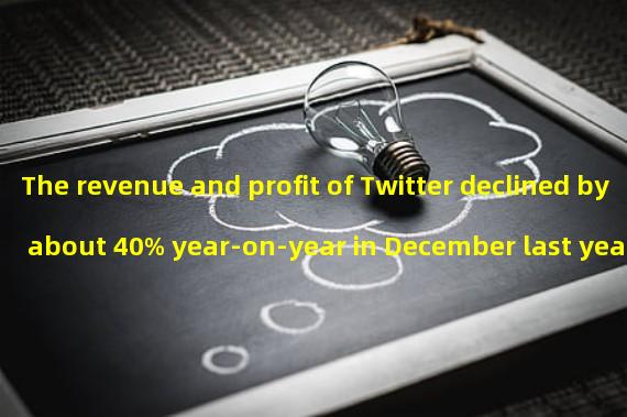 The revenue and profit of Twitter declined by about 40% year-on-year in December last year