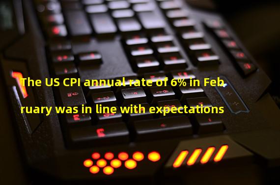 The US CPI annual rate of 6% in February was in line with expectations