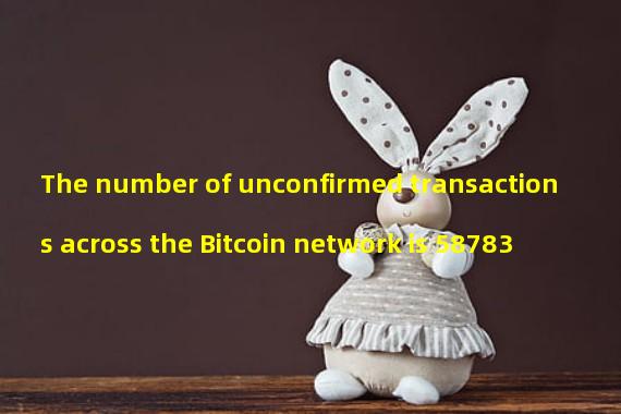 The number of unconfirmed transactions across the Bitcoin network is 58783