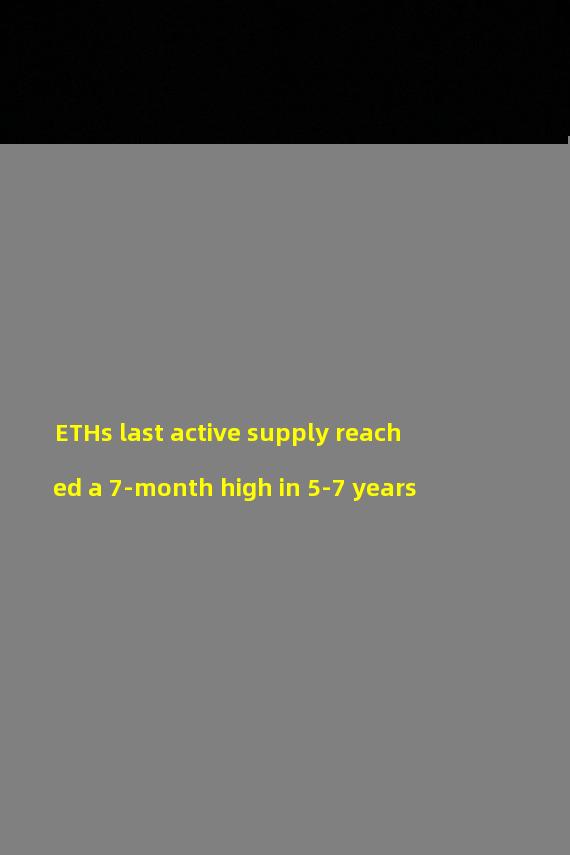 ETHs last active supply reached a 7-month high in 5-7 years