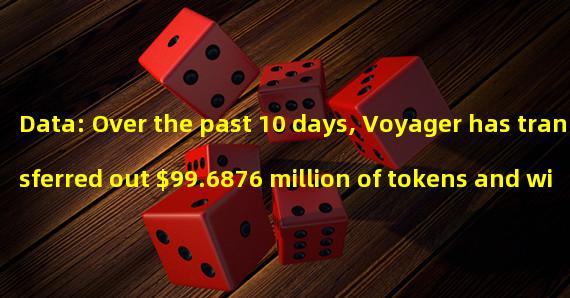 Data: Over the past 10 days, Voyager has transferred out $99.6876 million of tokens and withdrawn $168 million of USDC