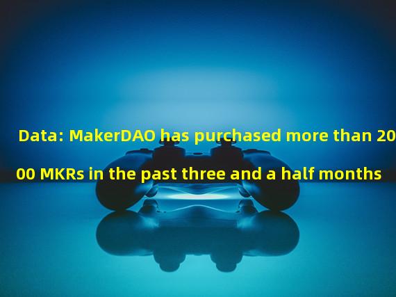 Data: MakerDAO has purchased more than 20000 MKRs in the past three and a half months