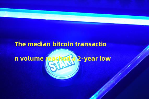 The median bitcoin transaction volume reached a 2-year low