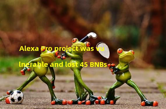 Alexa Pro project was vulnerable and lost 45 BNBs