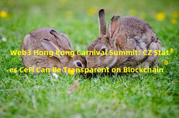 Web3 Hong Kong Carnival Summit: CZ States CeFi Can Be Transparent on Blockchain