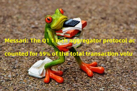Messari: The Q1 1 inch aggregator protocol accounted for 59% of the total transaction volume of the aggregator, with a month on month increase of 12%