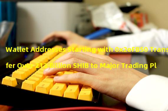 Wallet Addresses Starting with 0x2eFB50 Transfer Over 213 Billion SHIB to Major Trading Platforms