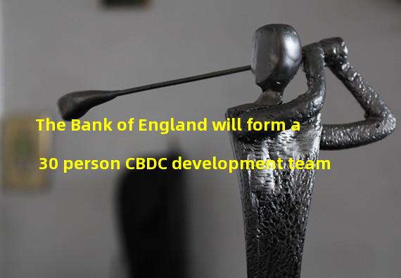 The Bank of England will form a 30 person CBDC development team