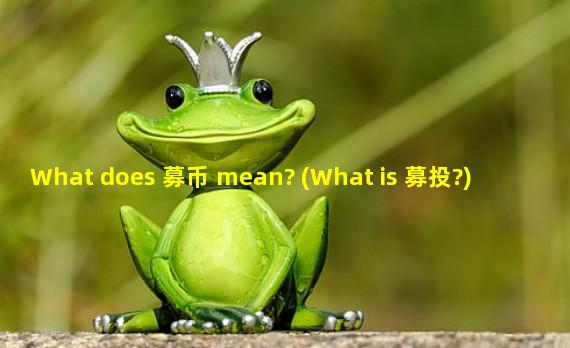 What does 募币 mean? (What is 募投?)