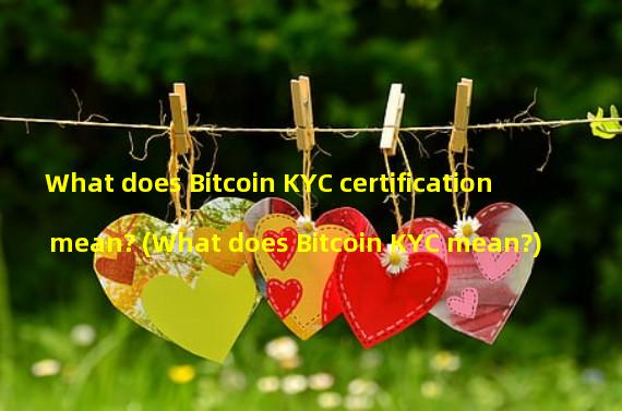 What does Bitcoin KYC certification mean? (What does Bitcoin KYC mean?)